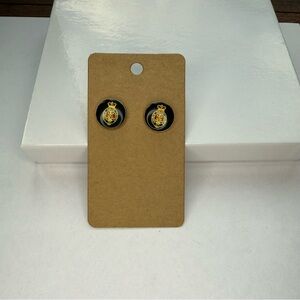 👾5 for $25 Vintage Handmade Black and Gold Button Earrings